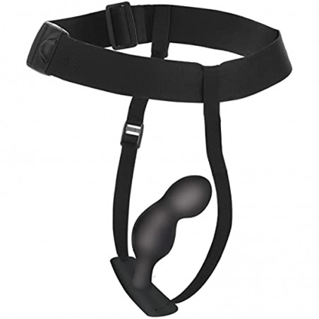 Master Series P-Spot Plugger Anal Prostate Plug Trainer Set with Harness. Premium Silicone Butt Plug Sex Pegging Toy. 3 Anal Plugs Included - Small, Medium, Large, Black (AH053)