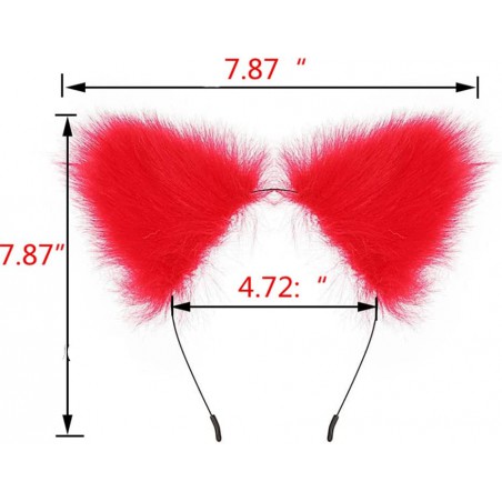 Women's Fetish Restraint BDSM Faux Fur Cat Ears Hair Anal Plug Tail Sex Toys for SM Cospaly Party Accessory (Pink)