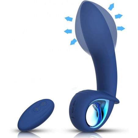 G-spot Anal Vibrator Automatic Inflatable Prostate Massager Sex Toys - Adorime Rechargeable Silicone Vibrating Butt Plug Expansion Stimulator with 10 Modes & Wireless Remote for Men Women