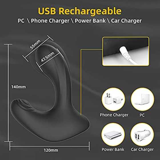 Automatic Inflatable Anal Vibrator with self-inflatable prostate massager, two-headed massage vibration and flapping, inflatable