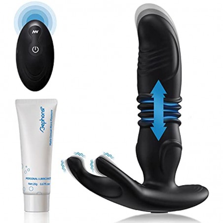 Thrusting Anal Vibrator Sex Toy, Prostate Massager Stimulator with 6 Thrusting & 10 Vibrating Actions, Remote Control G Spot for Men, Women and Couple