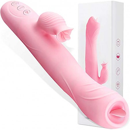 Licking and Sucking Toy Clitoralis Stimulator for Women Telescopic Sucker Rose Vibrator Adult Sex pleasurable Heat Toys  sti