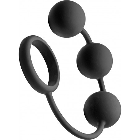 Tom of Finland Silicone Cock Ring with 3 Weighted Balls