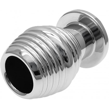Metal Thread Hollow Enema Anal Plug Anal Dilation Vaginal Dilator, Anus Peep Adult Sex Toy(M)