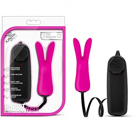 6k Luxe - Rabbit Teaser - Platinum Silicone Multi Speed Battery Powered Vaginal Stimulator - IPX7 Submersible Waterproof Bull