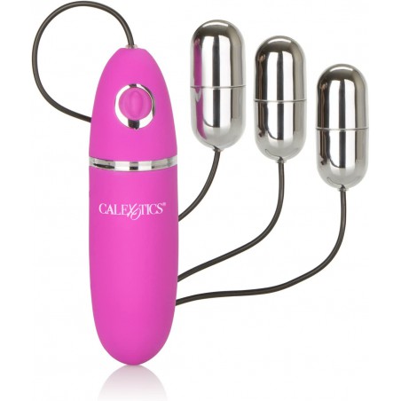  Power Play Triple Bullet Vibrator - Waterproof Sex Toys for Couples - Wired Remote Control - Adult Triple Vibe Egg Ma