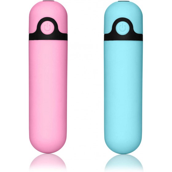 2 Pack Bullet Vibrators, Waterproof Mini Personal Massager  Handheld 10 Speeds Rechargeable Vibrating for Women Couples