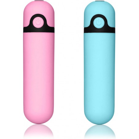 2 Pack Bullet Vibrators, Waterproof Mini Personal Massager  Handheld 10 Speeds Rechargeable Vibrating for Women Couples
