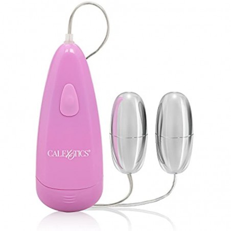  Pocket Exotics Double Bullet Vibrator - Waterproof Sex Toys for Couples - Adult Vibe Massager Eggs - Pink