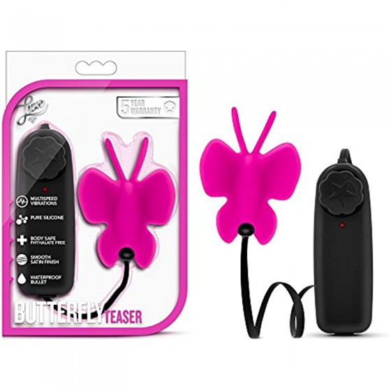 6k Luxe - Butterfly Teaser - Platinum Silicone Multi Speed Battery Powered Vaginal Stimulator - IPX7 Submersible Waterproof B