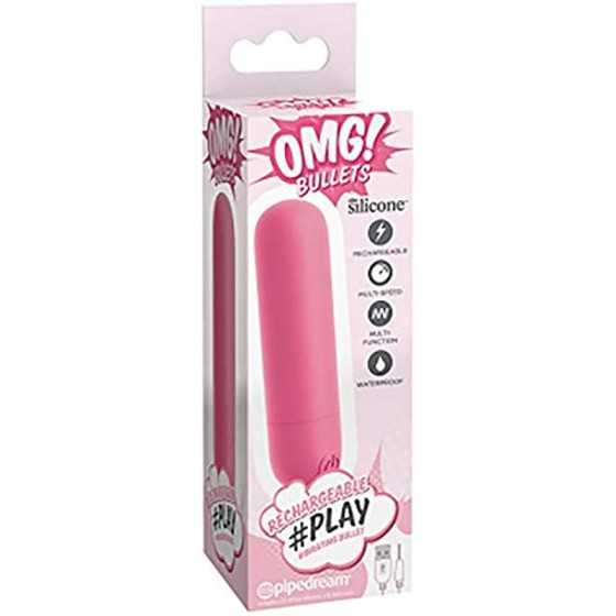 Pipedream Products OMG! Bullets Play Rechargeable Vibrating Bullet, Pink