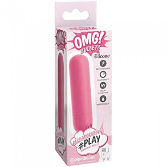 Pipedream Products OMG! Bullets Play Rechargeable Vibrating Bullet, Pink
