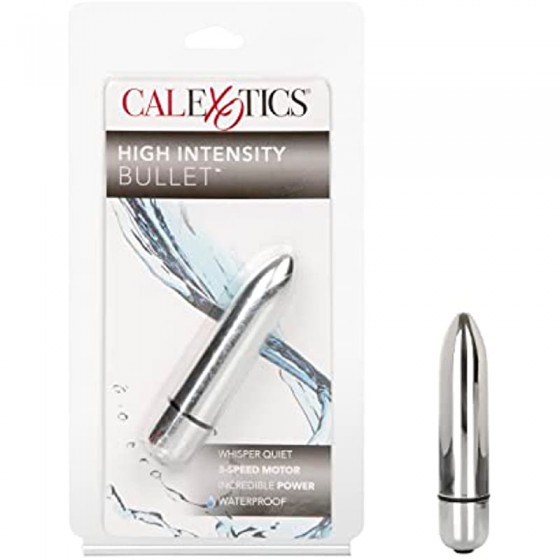  High Intensity Mini Bullet Vibrator - Waterproof Sex Toys for Couples - Adult Vibe Massager - Silver
