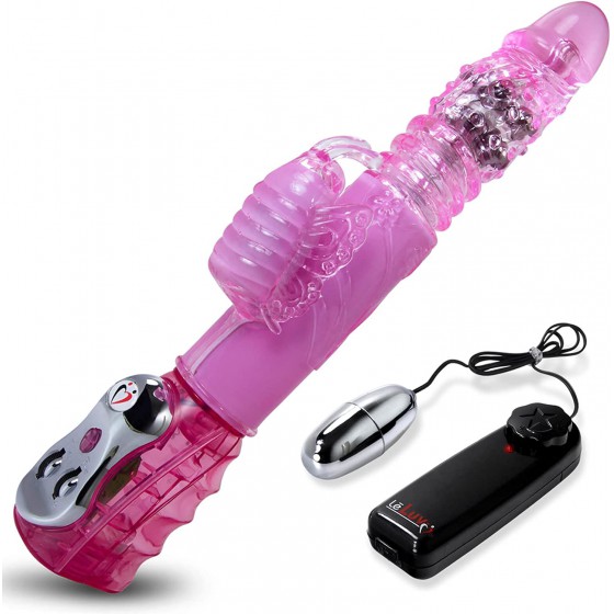  Rabbit Vibrator Automatic Thrust Bundle Blue with Mini Bullet