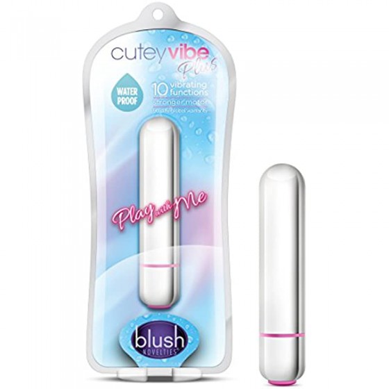 6k Play with Me Cutey Vibe Plus - 10 Vibrating Functions Mini Bullet Vibrator - Travel Size - Discreet Pocket Stimulator - Wa