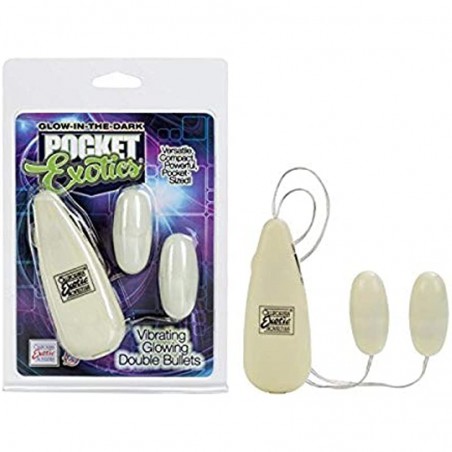  Exotics Glow-Dark Pocket Exotic Vibrating Double Bullet