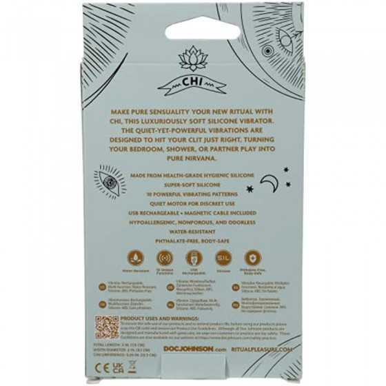 Doc Johnson Ritual - Chi - 10 Function Clitoral Vibrator - Silicone and Rechargeable - Discreet, Mint