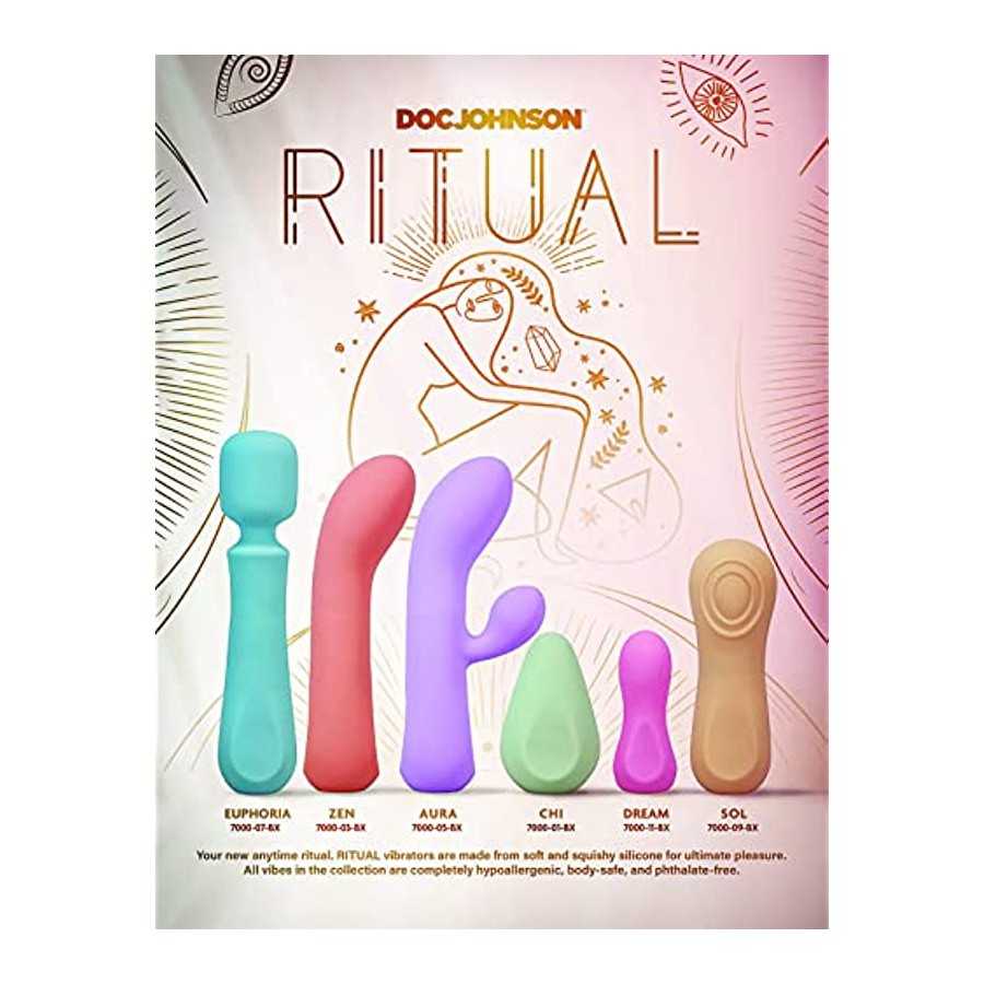 Doc Johnson Ritual - Chi - 10 Function Clitoral Vibrator - Silicone and Rechargeable - Discreet, Mint