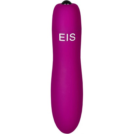 EIS Slippery Mini Vibrator - Powerful Portable Bullet Vibrator, 10 Vibration Programs - Waterproof, Battery Operated (Black)