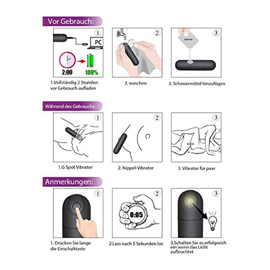 Women's Entertainment Bullet Vibrator Massager - Small G-spot Bullet Vibrator Stimulator, Rechargeable Personal Mini Waterproof 