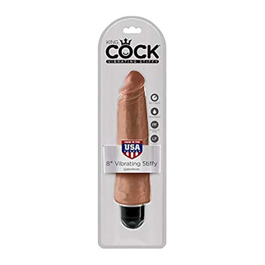 Pipedream Products King Cock  8" Vibrating Stiffy , Tan, 11.7 Lb