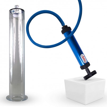  Aero Blue Lightweight Penis Pump 12 inch Length x 2.50 inch Untapered Length Seamless Wide Flanged Cylinder