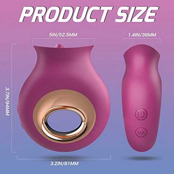 Adult Toys Rose Clitoral Vibrator, Tongue Licking Toy Vibrator with 9 Modes, Rechargeable & Waterproof Adult Sex Toys for Women 