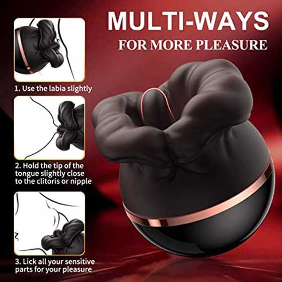 Rose Sex Toy for Woman, 2 in 1 Suction Licking Vibrator, Clitoral Stimulator Tongue Toy with 8 Modes, Female Nipple Clitoral Lic