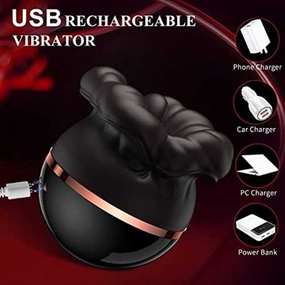 Rose Sex Toy for Woman, 2 in 1 Suction Licking Vibrator, Clitoral Stimulator Tongue Toy with 8 Modes, Female Nipple Clitoral Lic