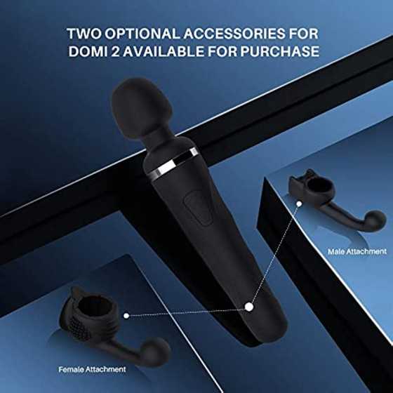 LOVENSE Domi 2 Wand Massager for Women/Men, Classic Vibrator Wand, Powerful & Quiet Stimulator with Dual Rotating Head, Bluetoot