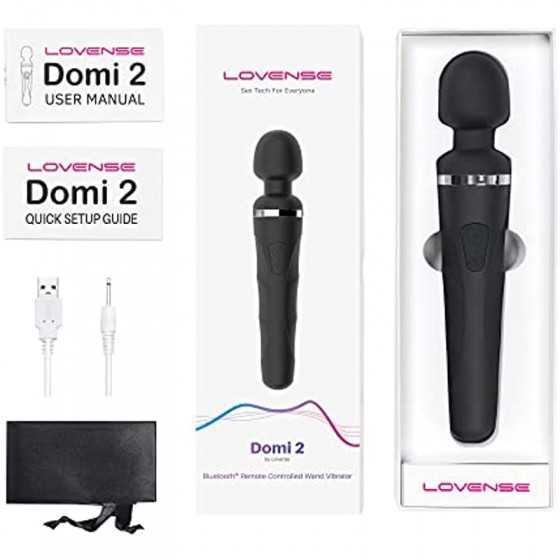 LOVENSE Domi 2 Wand Massager for Women/Men, Classic Vibrator Wand, Powerful & Quiet Stimulator with Dual Rotating Head, Bluetoot