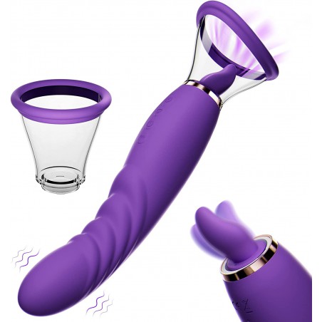 Kstasn Clitoral Licking SuctionToy G spot Vibrator - Tongue Oral Vibrating Adult Sex Toys for Women Pleasure with a Suction Cup 