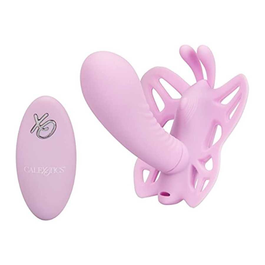 CalExotics Venus Butterfly Silicone Remote Venus G – Hands Free Strap On Personal Massager Probe with Controller – Waterproof Ad