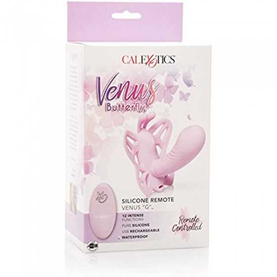 CalExotics Venus Butterfly Silicone Remote Venus G – Hands Free Strap On Personal Massager Probe with Controller – Waterproof Ad