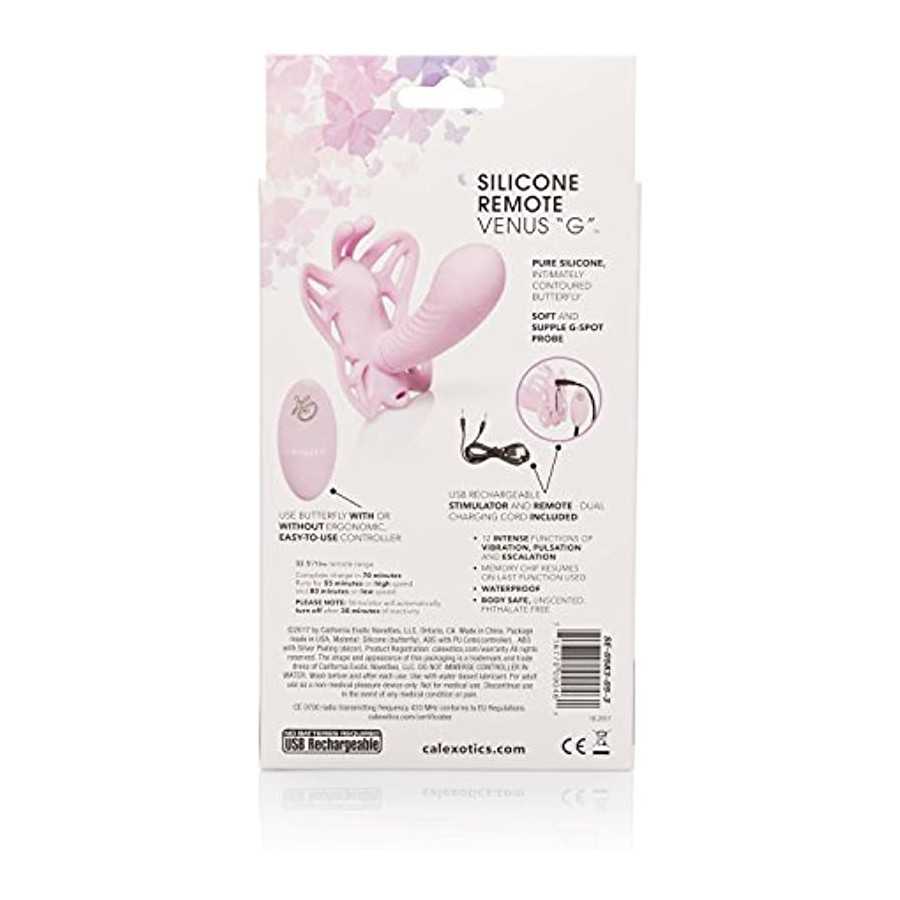 CalExotics Venus Butterfly Silicone Remote Venus G – Hands Free Strap On Personal Massager Probe with Controller – Waterproof Ad