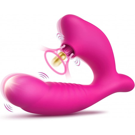 Vibrator Women Sex Toys - 5 Licking & 10 Vibrating Modes G Spot Vibrator Adult Toy, Thrusting Vibrator Dildo Clitoral Stimulator