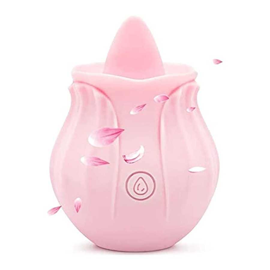 202 Women Rose Tongue & Lick 10 Modes Toys Vibrant Rose The Rose Toy for Women Couples Vibrator Toy for Women (02-Pink)