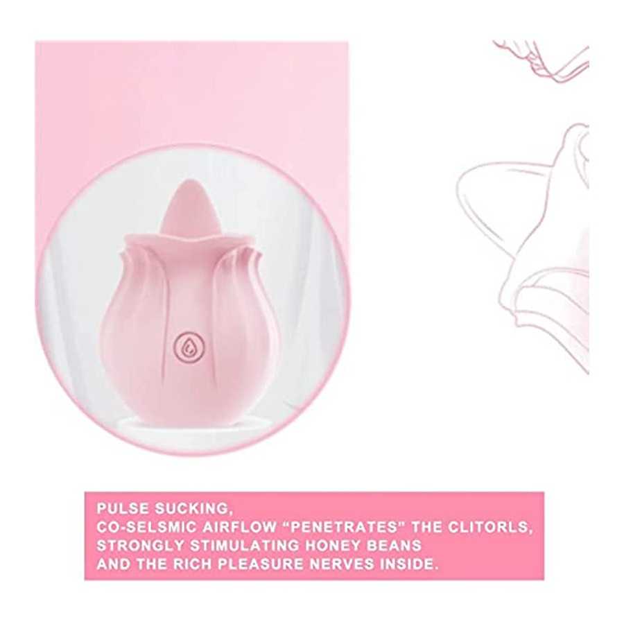 202 Women Rose Tongue & Lick 10 Modes Toys Vibrant Rose The Rose Toy for Women Couples Vibrator Toy for Women (02-Pink)