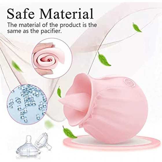 202 Women Rose Tongue & Lick 10 Modes Toys Vibrant Rose The Rose Toy for Women Couples Vibrator Toy for Women (02-Pink)