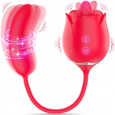 Rose Toy for Woman Dildo Vibrator - Rose Sex Stimulator for Women with 4*10 Modes, Tapping Dildo Adult Toys Personal Massager fo