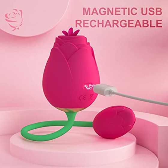 G Spot Vibrators Sex Toys, Adult Toys Vibrator Rose Sex Stimulator for Women, Rose Sex Toy Dildo with 10 Vibrating 5 Tapping Mod