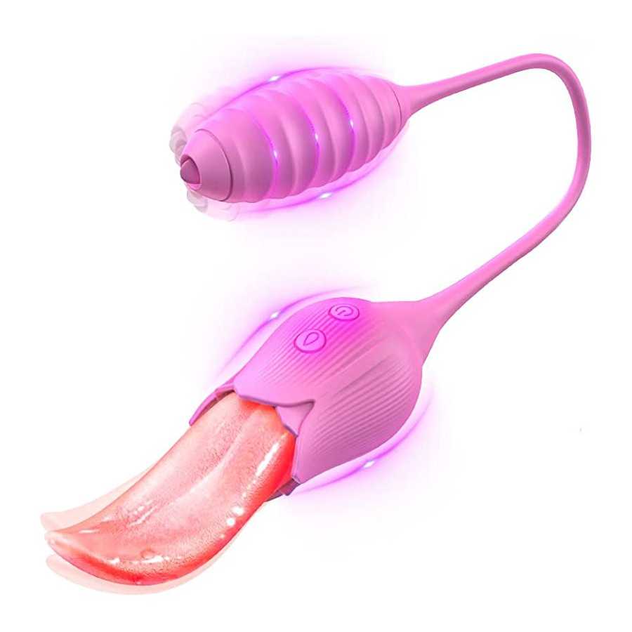 Clitoral Vibrator, Tongue Licking Sex Toy, Realistic high Simulation Tongue Blowjob Toys,2 in 1 Upgrade Sex Stimulator for Women