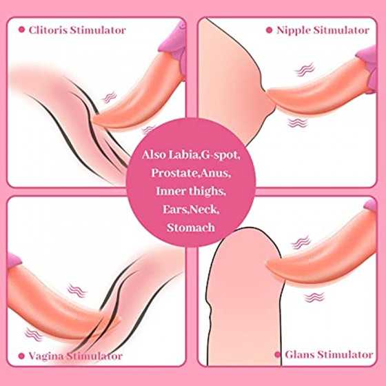 Clitoral Vibrator, Tongue Licking Sex Toy, Realistic high Simulation Tongue Blowjob Toys,2 in 1 Upgrade Sex Stimulator for Women