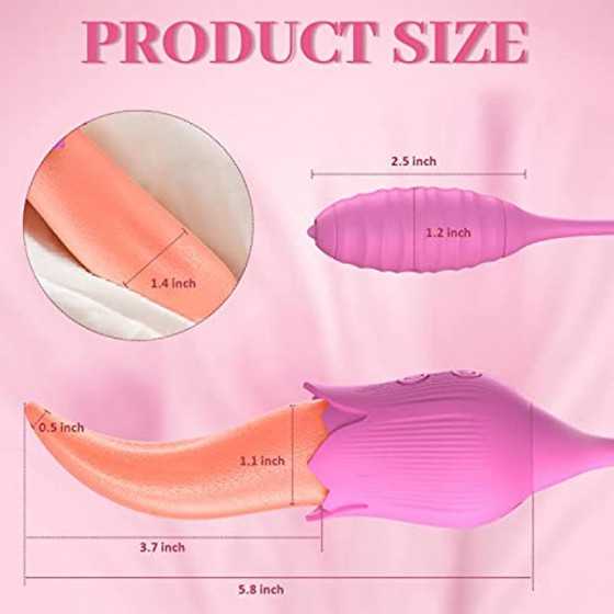 Clitoral Vibrator, Tongue Licking Sex Toy, Realistic high Simulation Tongue Blowjob Toys,2 in 1 Upgrade Sex Stimulator for Women
