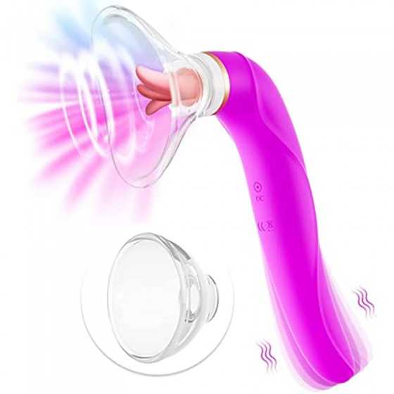 Clitoral Sucking Licking Vibrator, G Spot Tongue Vibrator with 8 Suction Modes & 10 Tail Vibration Modes & 5 Licking Modes, Sex 