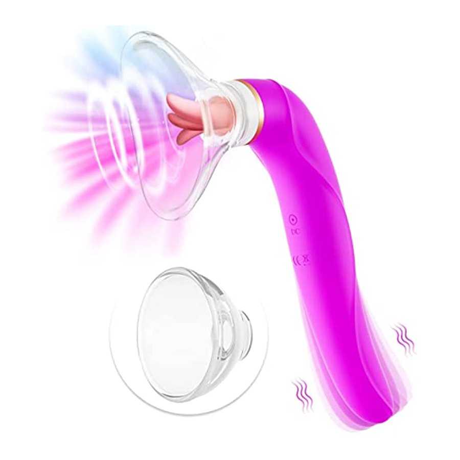 Clitoral Sucking Licking Vibrator, G Spot Tongue Vibrator with 8 Suction Modes & 10 Tail Vibration Modes & 5 Licking Modes, Sex 