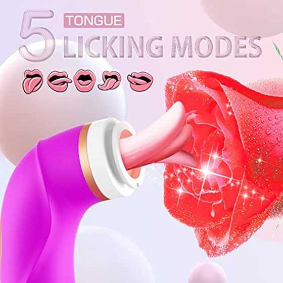 Clitoral Sucking Licking Vibrator, G Spot Tongue Vibrator with 8 Suction Modes & 10 Tail Vibration Modes & 5 Licking Modes, Sex 