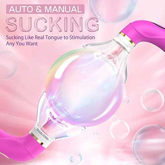 Clitoral Sucking Licking Vibrator, G Spot Tongue Vibrator with 8 Suction Modes & 10 Tail Vibration Modes & 5 Licking Modes, Sex 