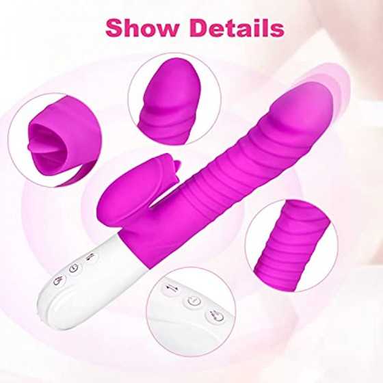 Rabbit Vibrator, Pulsating G Spot Rabbit Vibrator, 3-in-1 Pulse Combines Clitoral Licking, G-spot Stimulation Rabbit Vibrator an