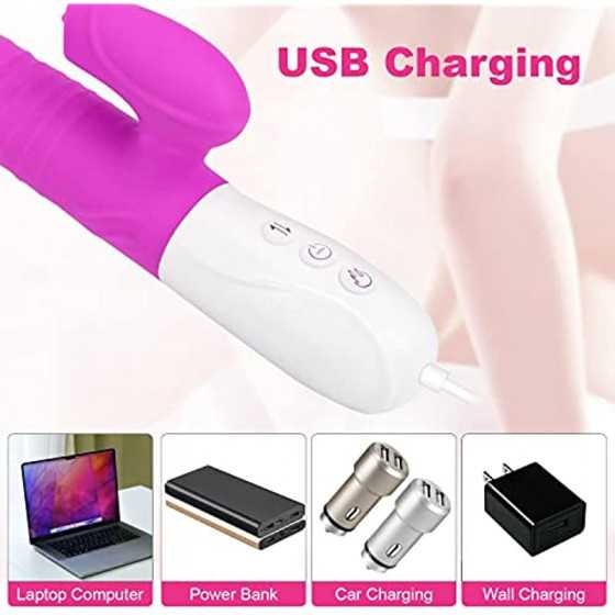 Rabbit Vibrator, Pulsating G Spot Rabbit Vibrator, 3-in-1 Pulse Combines Clitoral Licking, G-spot Stimulation Rabbit Vibrator an